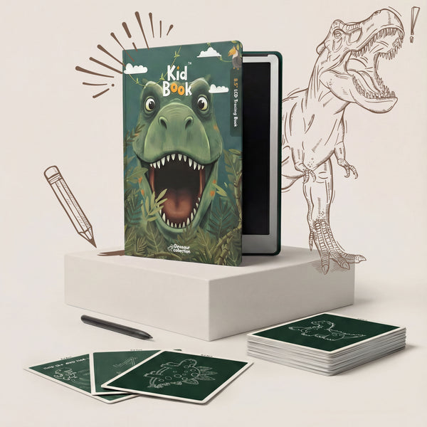 Outlet - Tablet Graficzny z kartami pracy do rysowania - KidBook - Dino